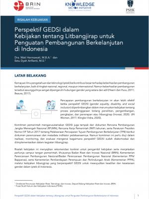 Perspektif GEDSI dalam Kebijakan tentang Litbangjirap untuk Penguatan Pembangunan Berkelanjutan di Indonesia