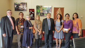 Representatives of ANU, Article 33, PSHK/Jentera, Akatiga with the Minister of National Development Planning of Indonesia at the AISS 