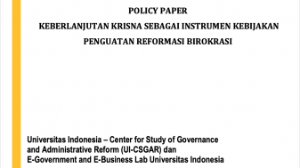 Policy Paper Keberlanjutan KRISNA sebagai Instrumen Kebijakan Penguatan Reformasi Birokrasi