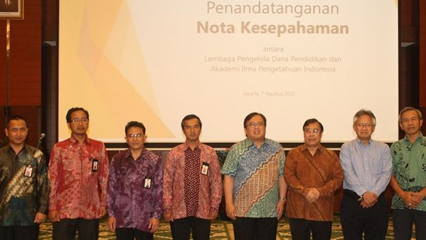 AIPI dan LPDP Tandatangani Nota Kesepahaman tentang Dana Ilmu Pengetahuan Indonesia