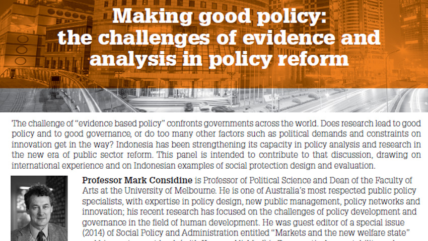 Invitation - Making Good Policy: the challenges of evidence in policy reform