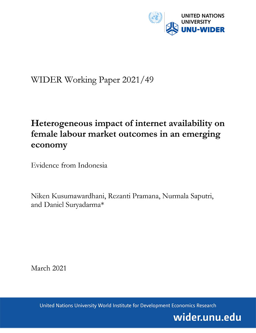Heterogeneous Impact of Internet Availability on Female Labour Market Outcomes in an Emerging Economy: Evidence from Indonesia