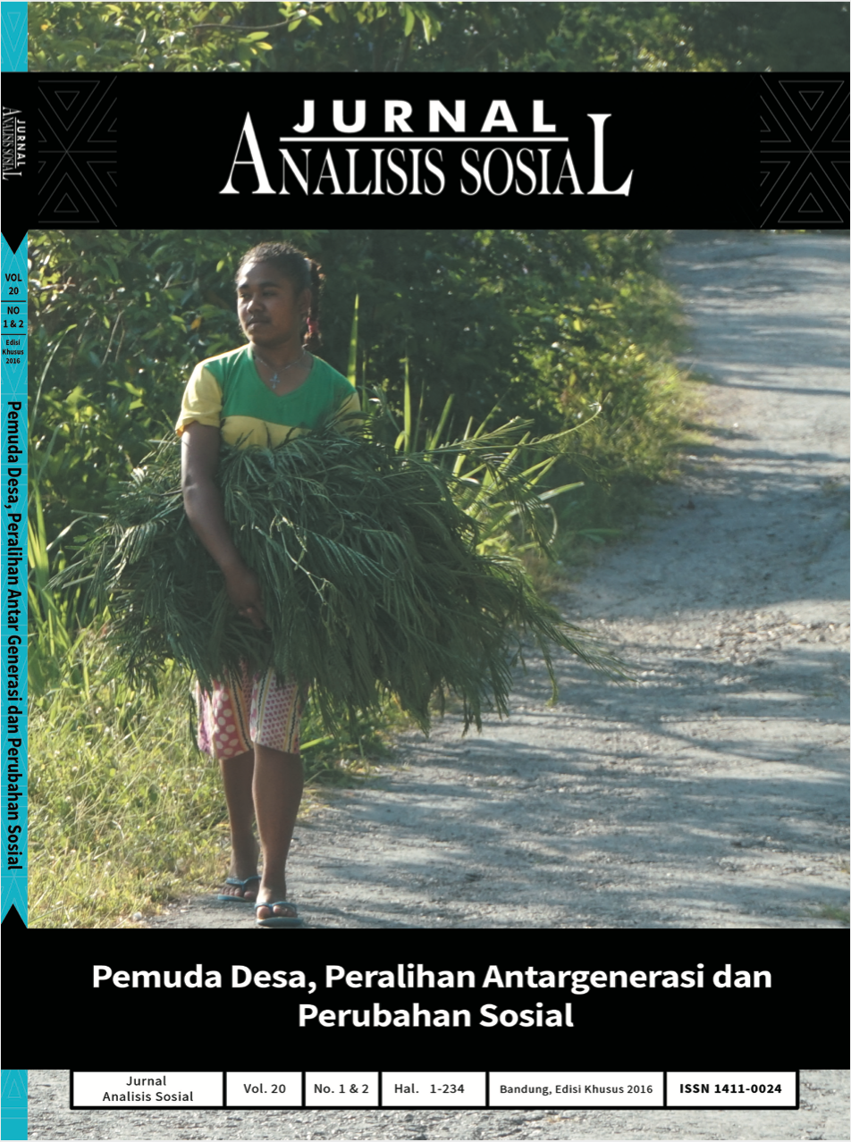 Pemuda Desa, Peralihan Antargenerasi, dan Perubahan Sosial (Jurnal Analisis Sosial, No. 1 & 2 Edisi Khusus)